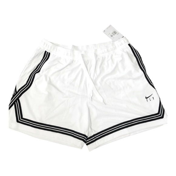 Nike‎ Dri-FIT Swoosh Fly Women’s black & white Basketball Shorts Size XXL new - Picture 2 of 15
